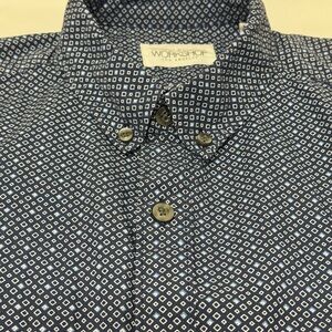 Workshop Republic Clothing Navy Geometric Men's Shirt